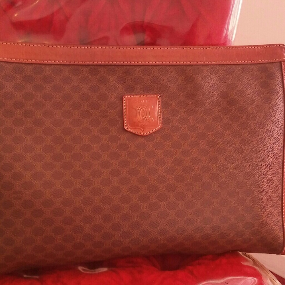 Authentic Vintage Celine macadam clutch.